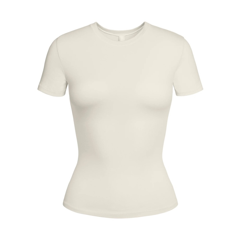 Skims Cotton Jersey T Shirt in Bone